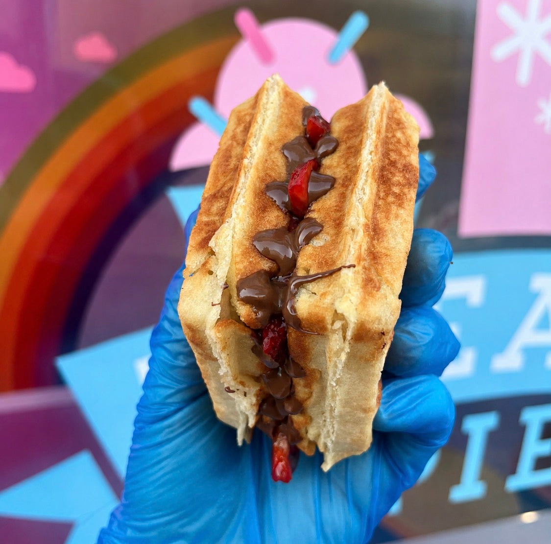 Strawberry Nutella Waffle Sandwich
