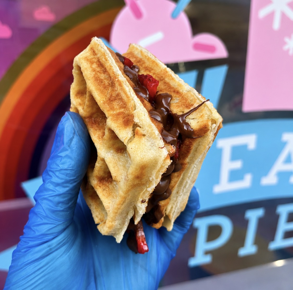 Strawberry Nutella Waffle Sandwich